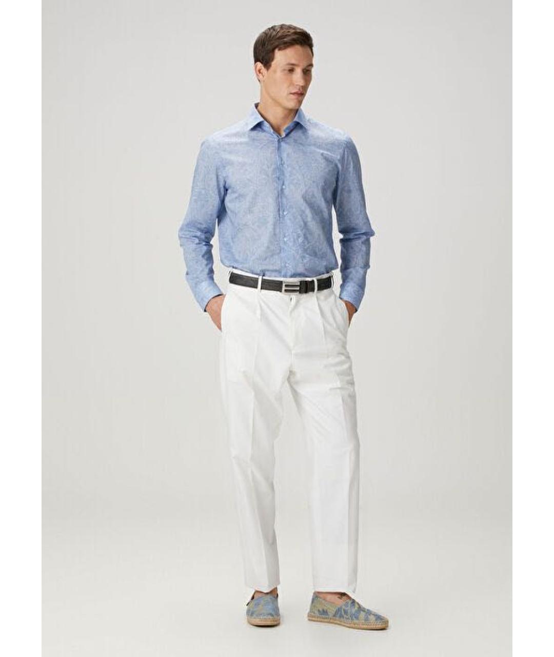 ETRO Голубая хлопковая классическая рубашка, фото 7