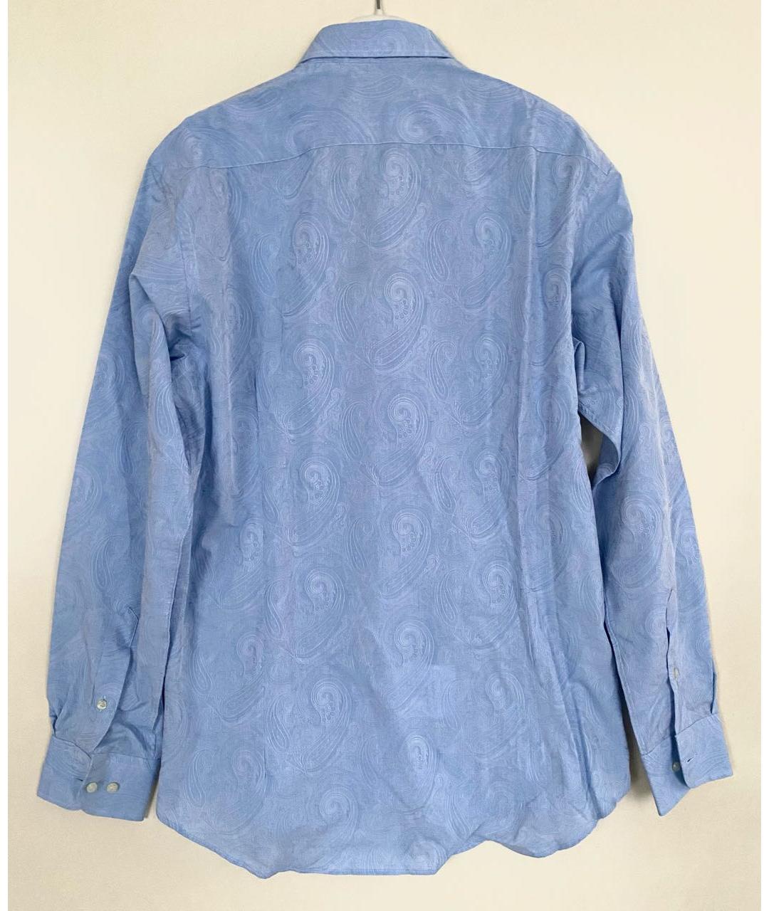 ETRO Голубая хлопковая классическая рубашка, фото 4