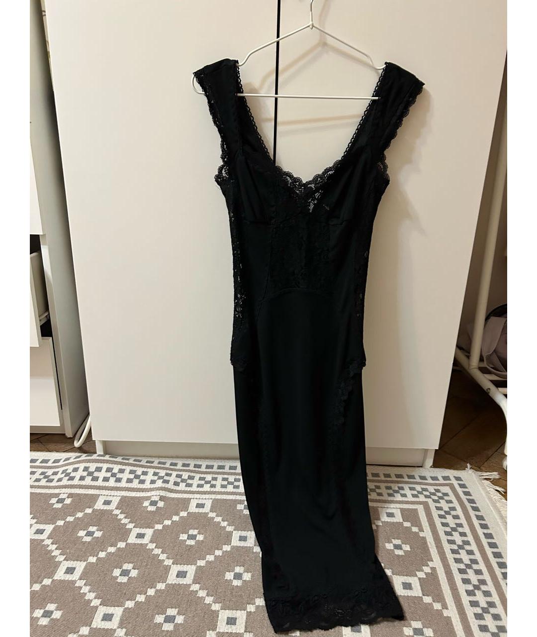 DOLCE&GABBANA Черное полиэстеровое вечернее платье, фото 5