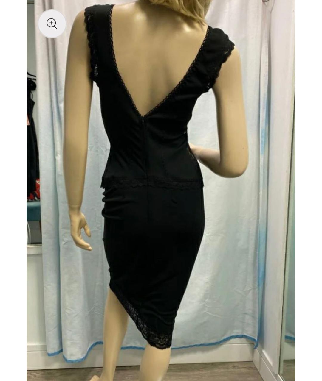 DOLCE&GABBANA Черное полиэстеровое вечернее платье, фото 4