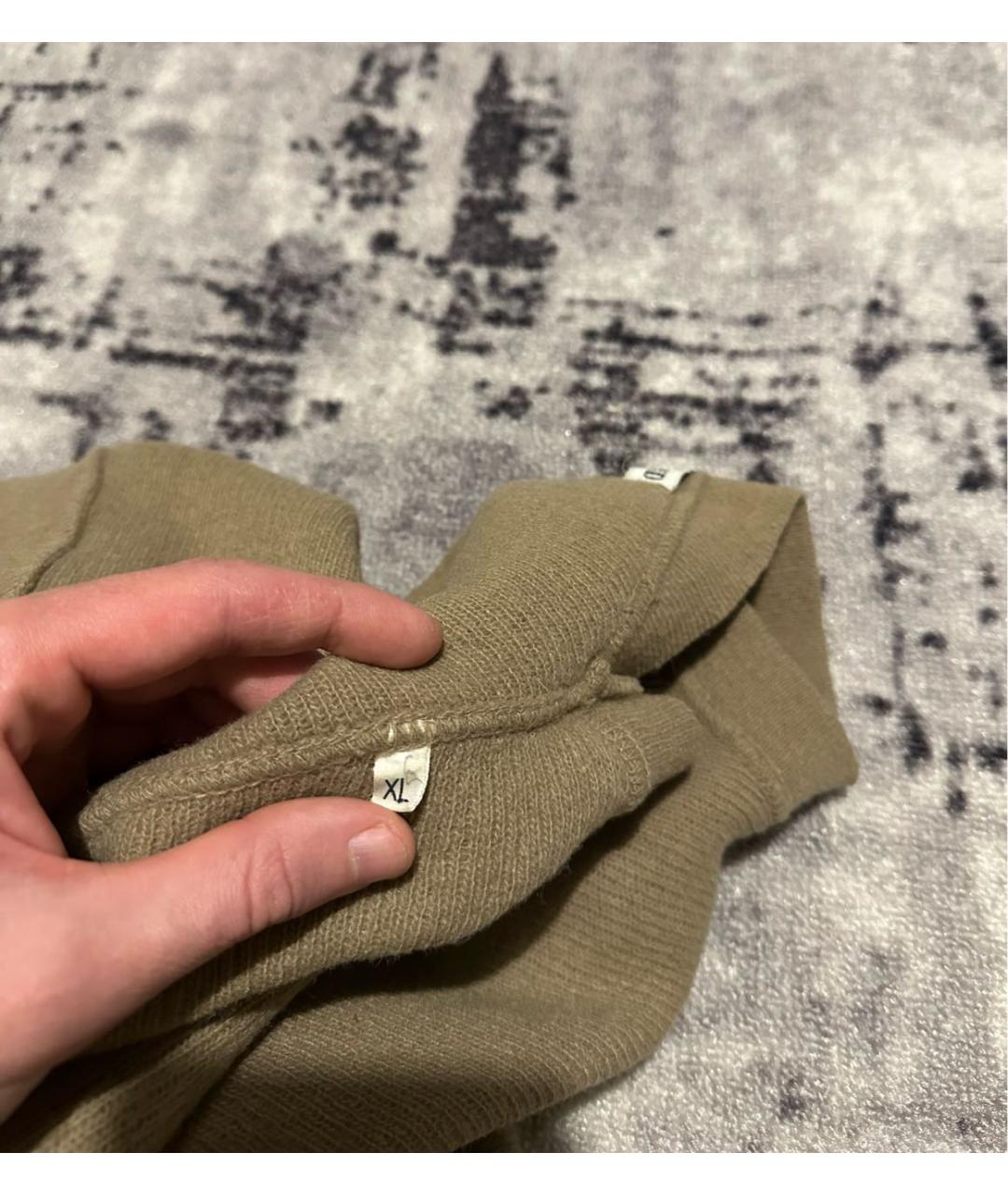 STONE ISLAND Горчичный шерстяной джемпер / свитер, фото 6