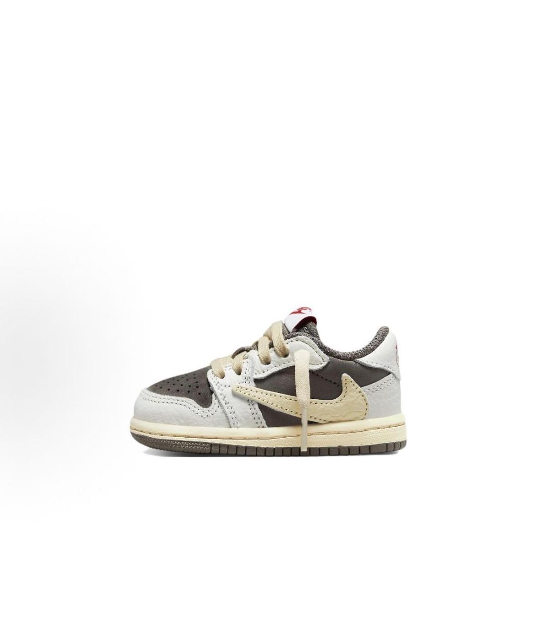 JORDAN Бежевые кожаные кеды, фото 3