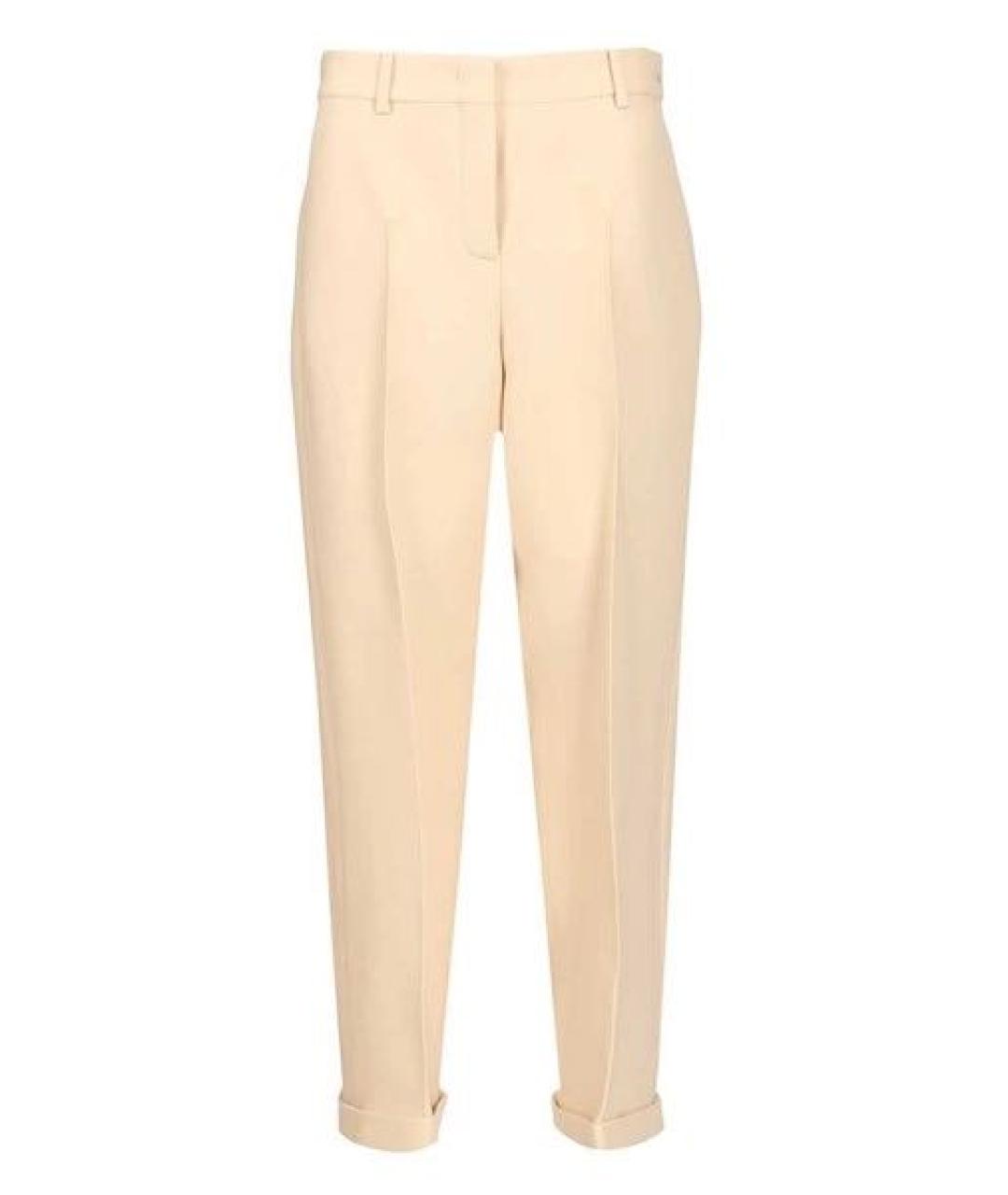 FENDI Бежевые шерстяные прямые брюки, фото 1