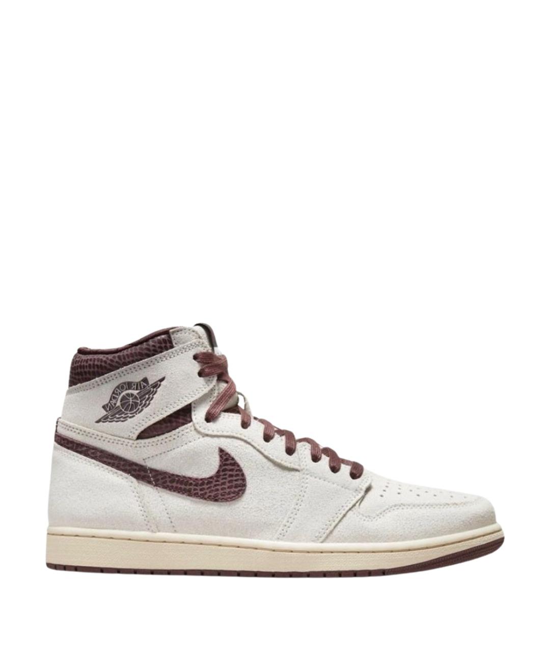 JORDAN Бежевые замшевые высокие кроссовки / кеды, фото 1