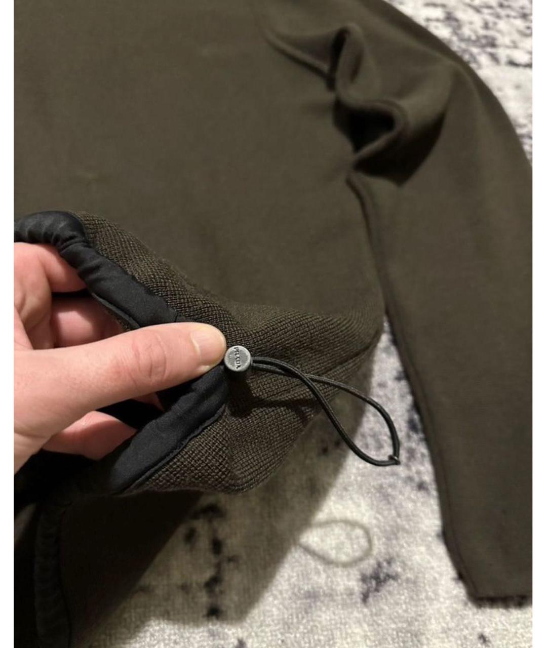 PRADA Коричневый шерстяной джемпер / свитер, фото 4