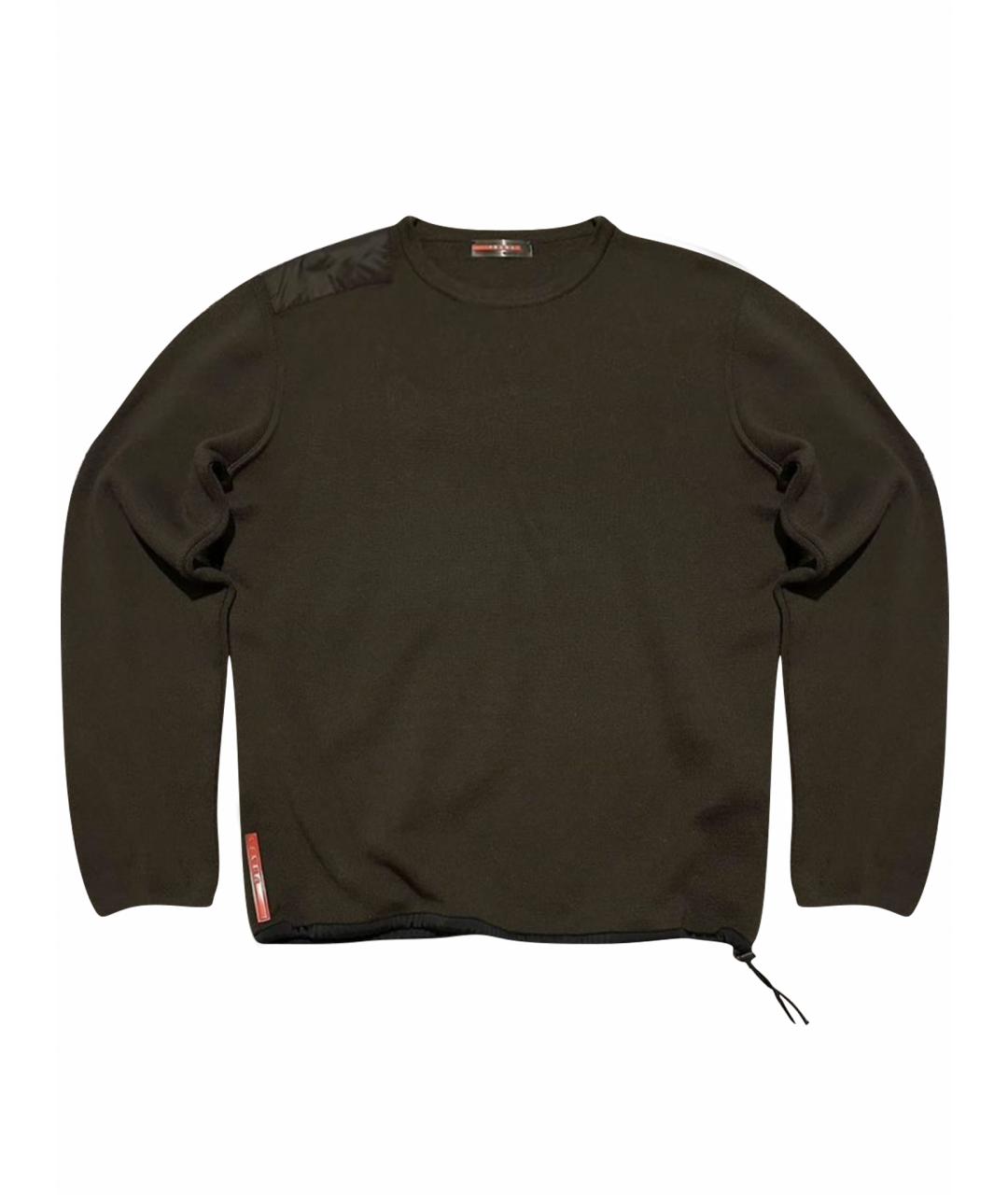 PRADA Коричневый шерстяной джемпер / свитер, фото 1