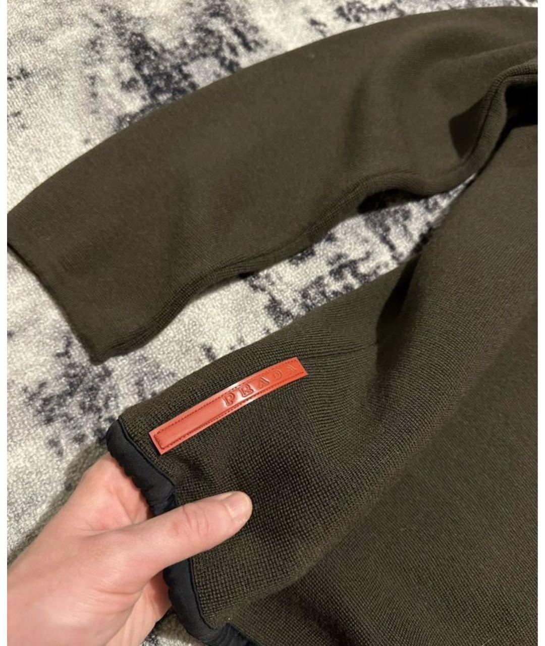 PRADA Коричневый шерстяной джемпер / свитер, фото 3