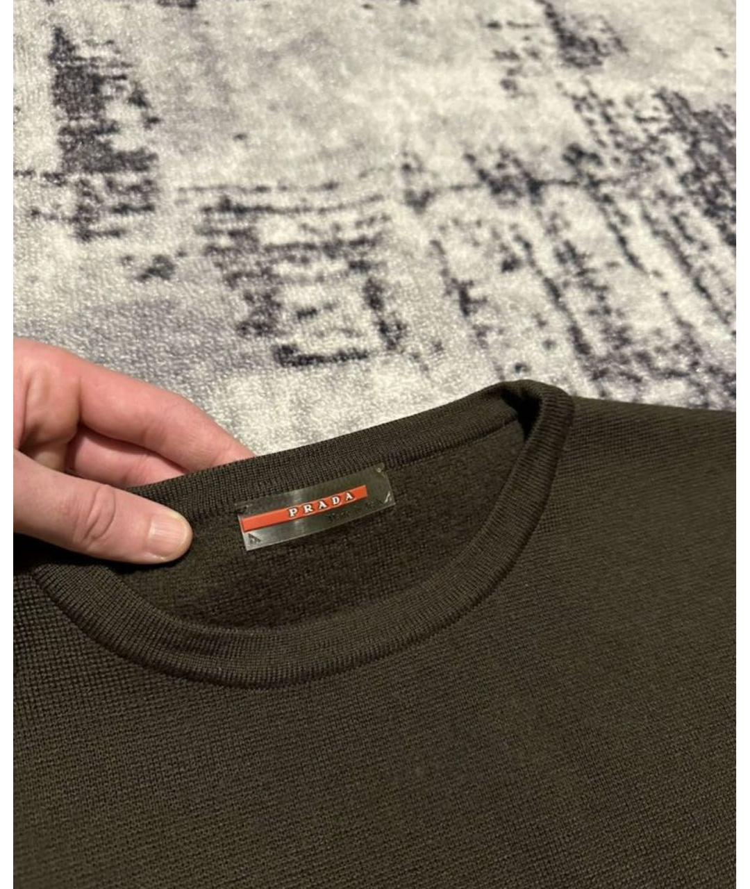 PRADA Коричневый шерстяной джемпер / свитер, фото 5