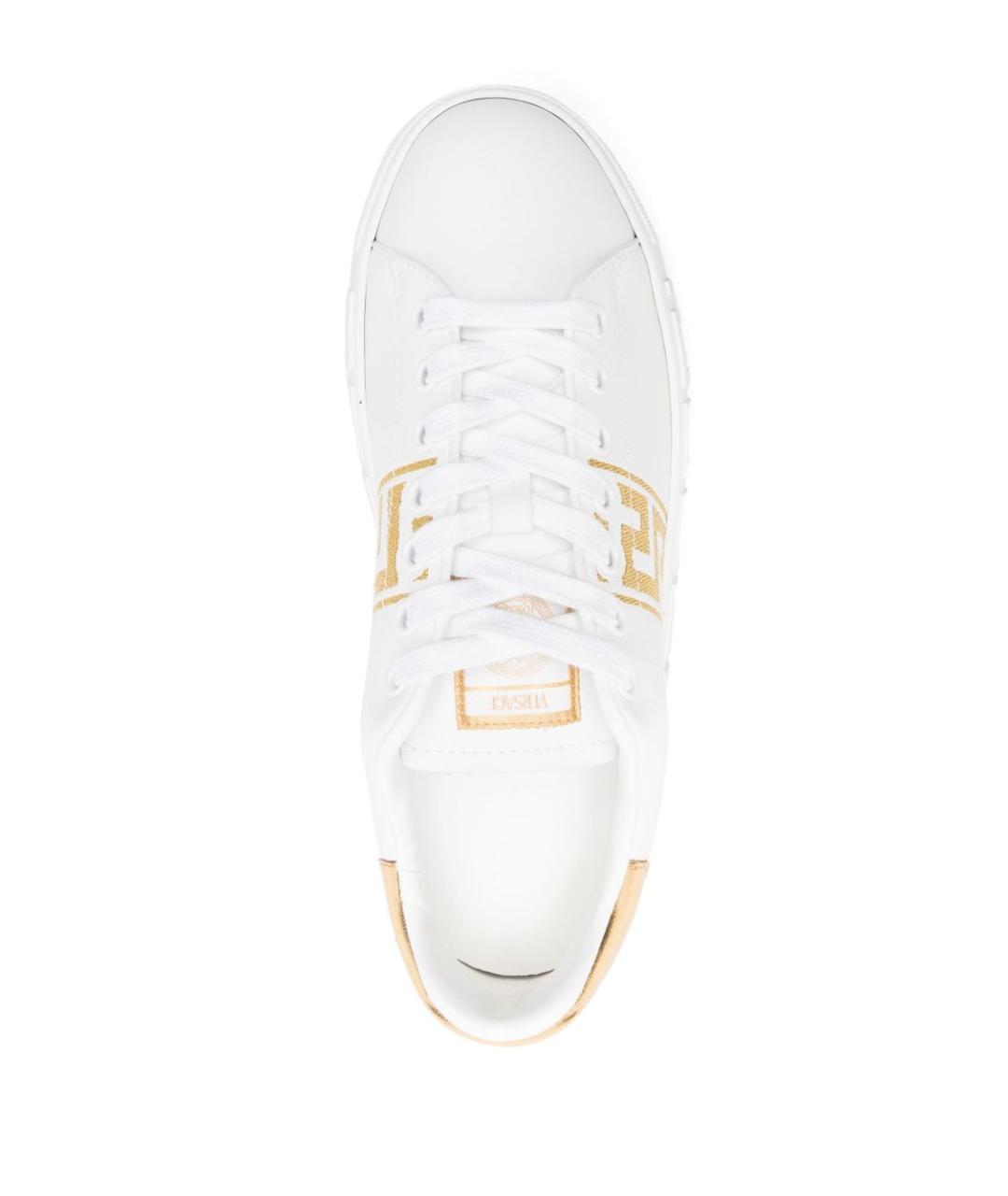 VERSACE Белые кожаные кеды, фото 4