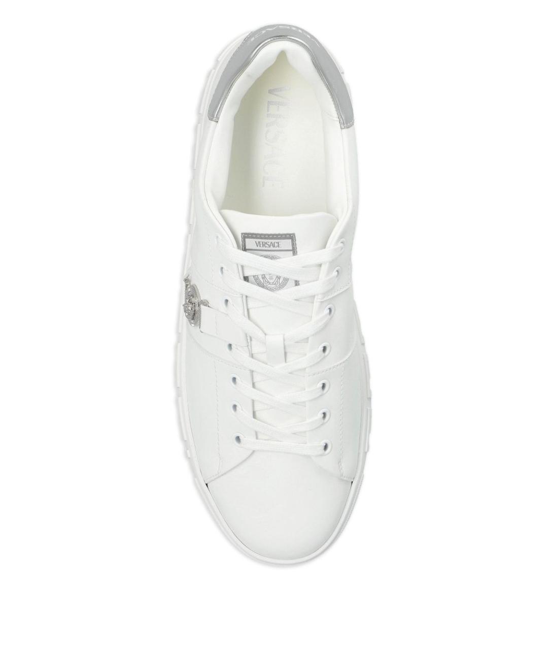 VERSACE Белые кожаные низкие кроссовки / кеды, фото 5