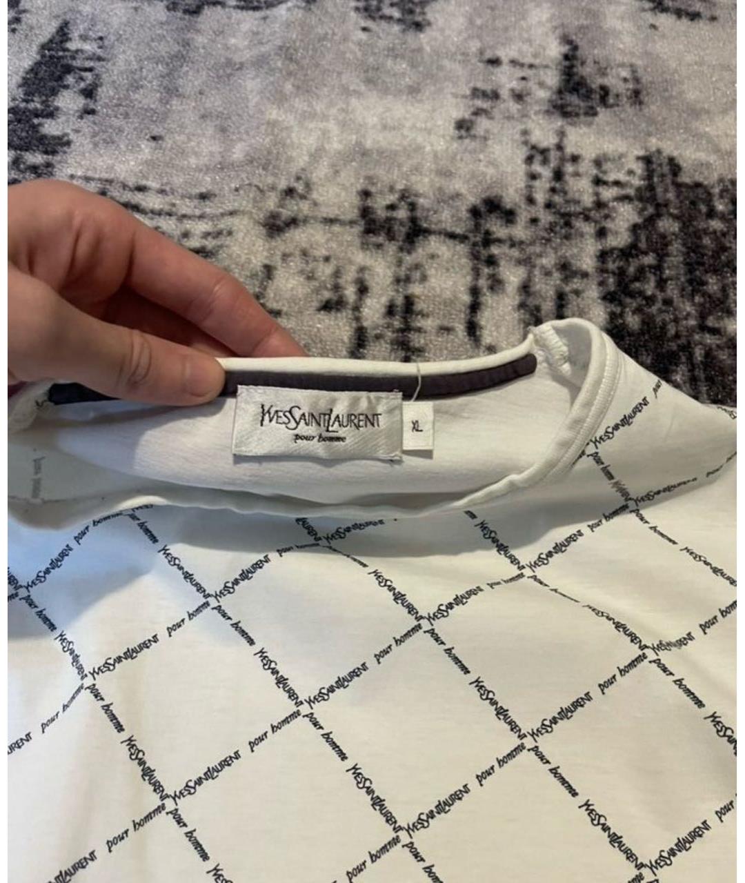 SAINT LAURENT Белая хлопковая футболка, фото 4