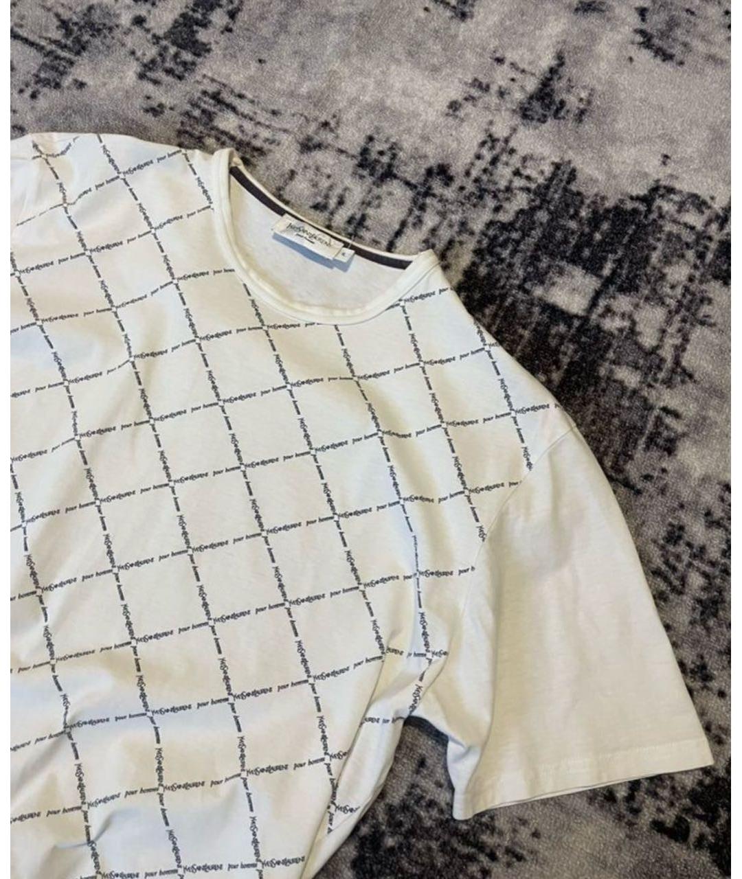 SAINT LAURENT Белая хлопковая футболка, фото 3