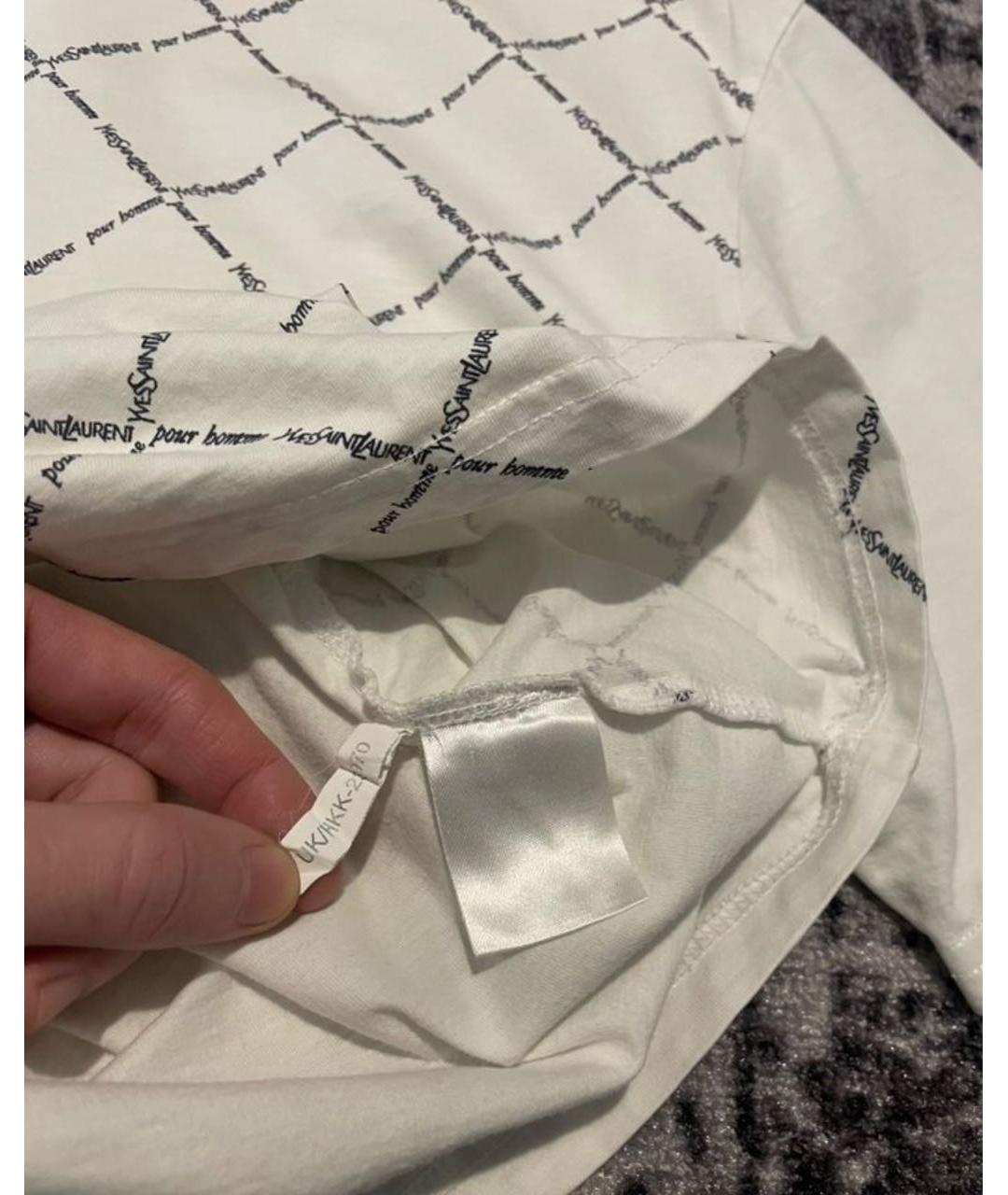 SAINT LAURENT Белая хлопковая футболка, фото 5