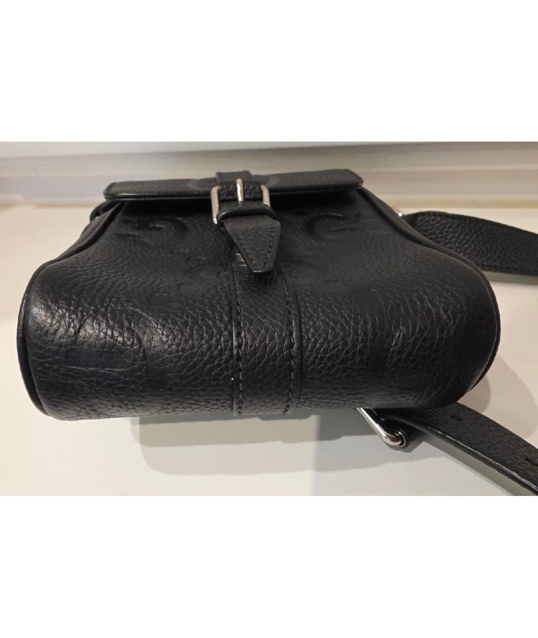 GUCCI Черная кожаная сумка на плечо, фото 4