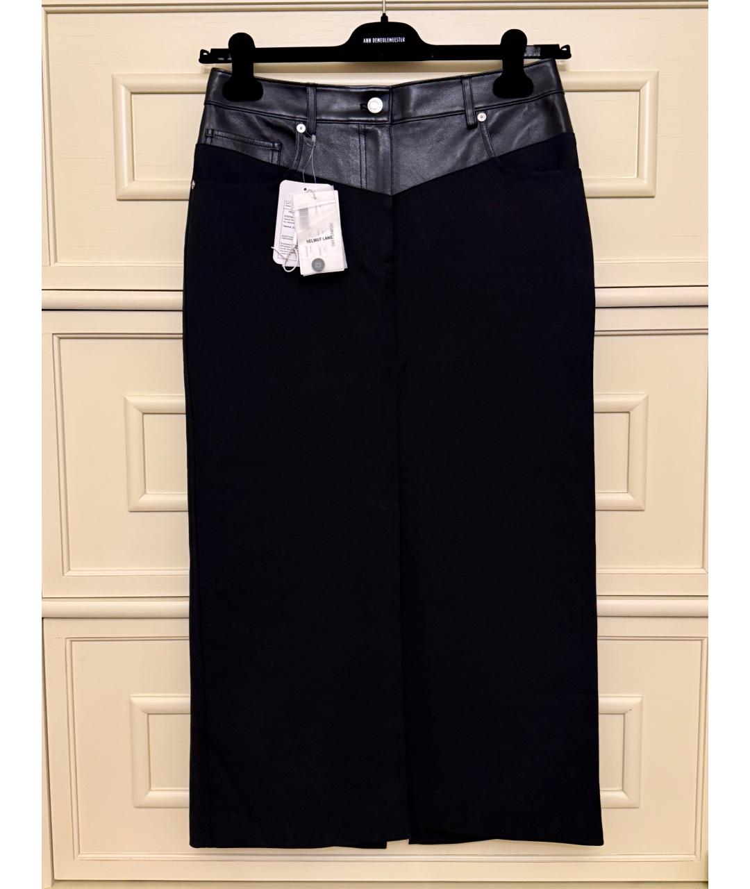 HELMUT LANG Черная шерстяная юбка миди, фото 5