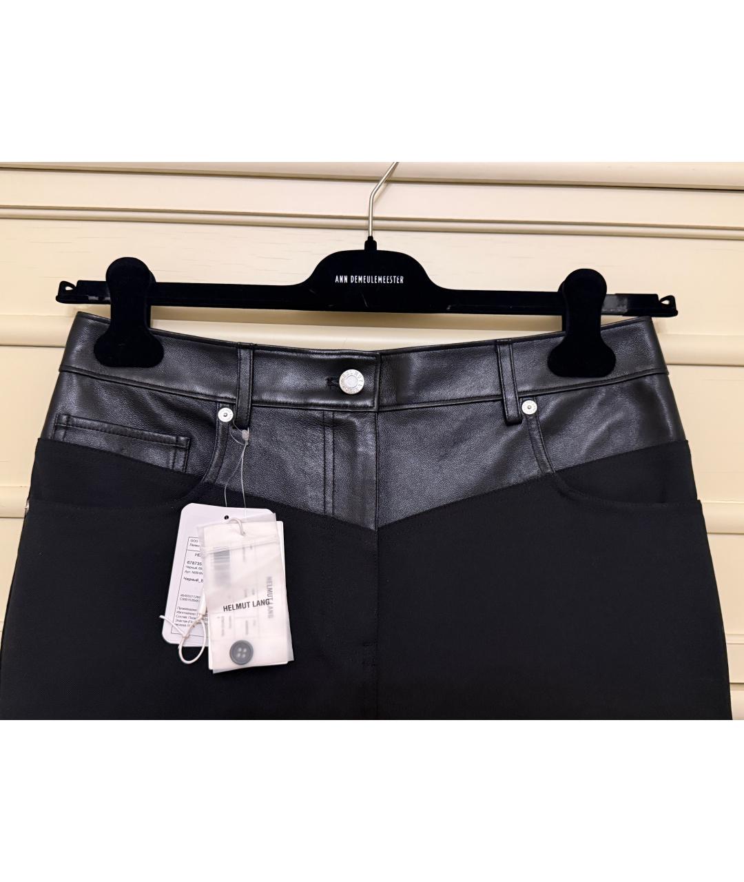 HELMUT LANG Черная шерстяная юбка миди, фото 2