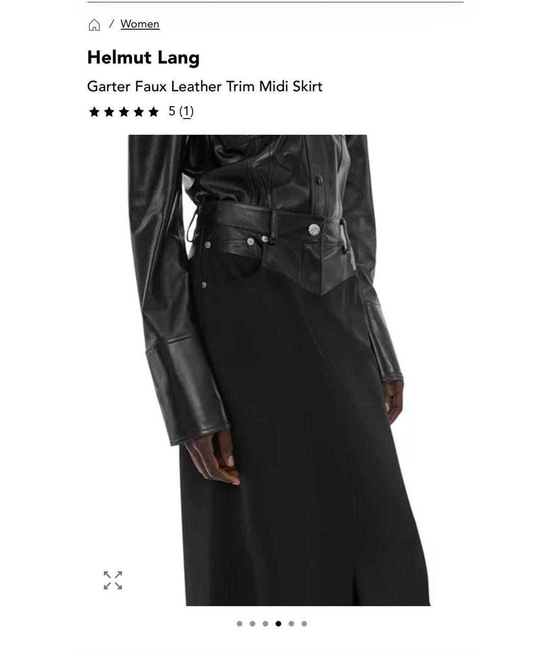 HELMUT LANG Черная шерстяная юбка миди, фото 6