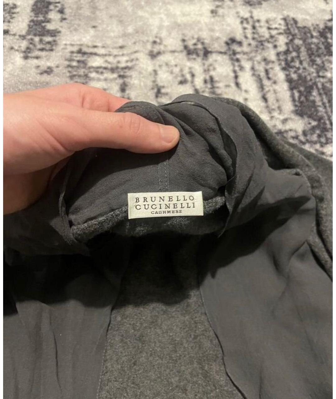 BRUNELLO CUCINELLI Антрацитовый кашемировый кардиган, фото 5