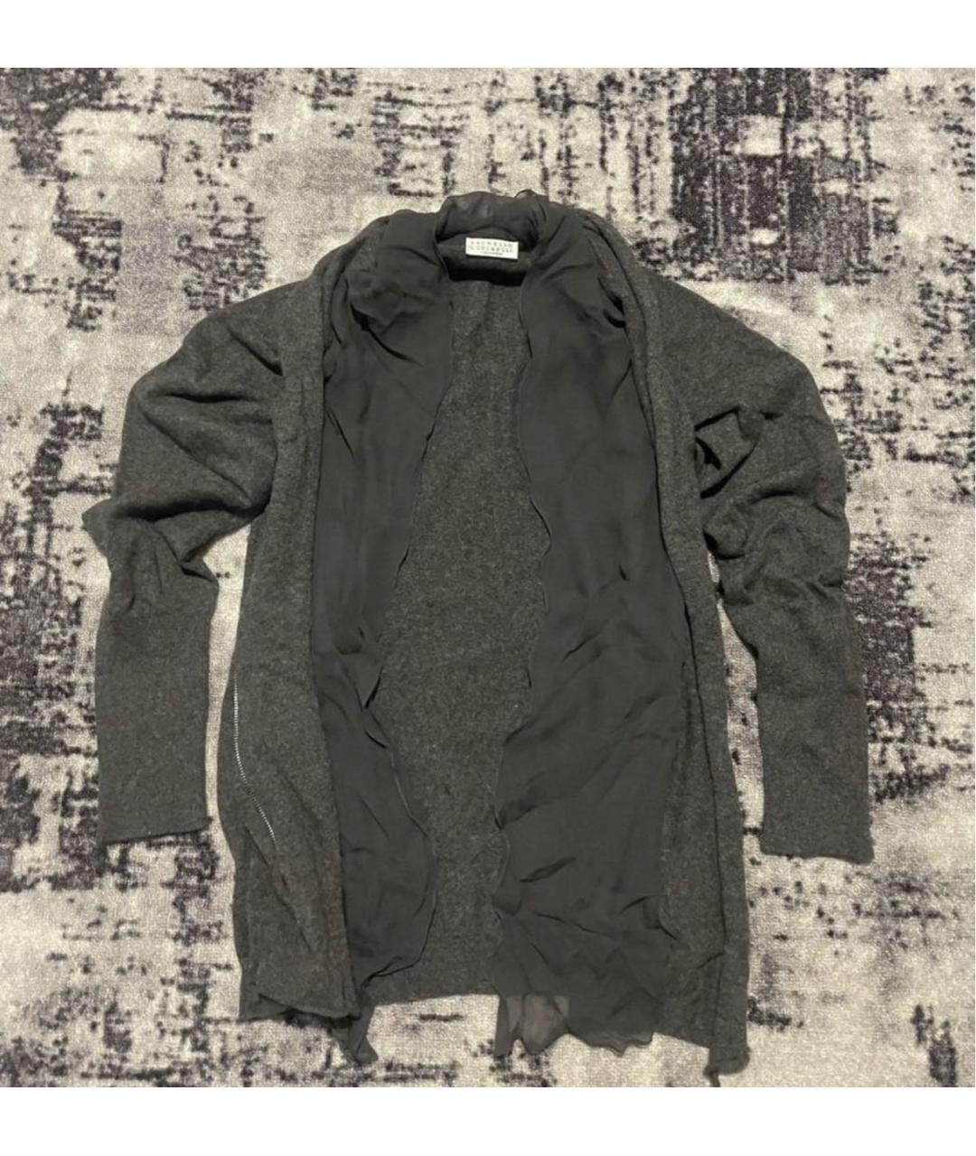 BRUNELLO CUCINELLI Антрацитовый кашемировый кардиган, фото 3