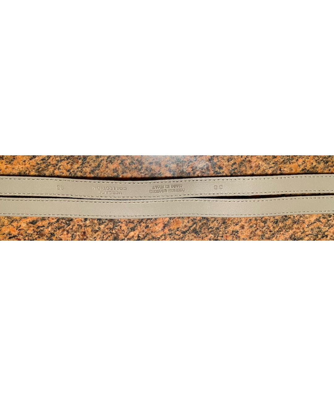 VERSACE COLLECTION Серый кожаный ремень, фото 3