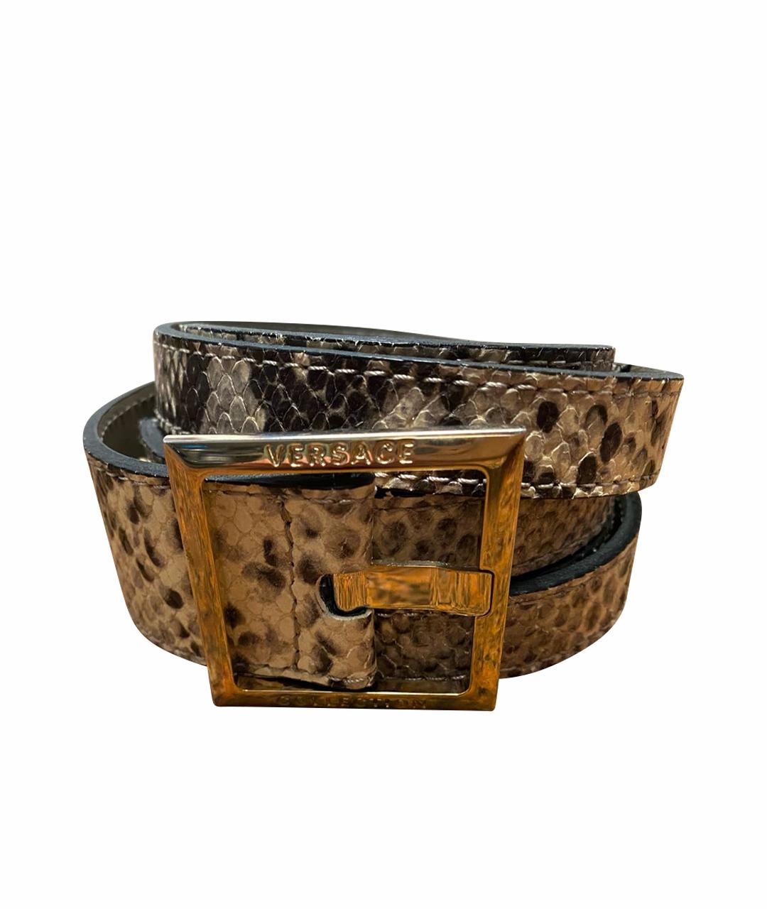 VERSACE COLLECTION Серый кожаный ремень, фото 1