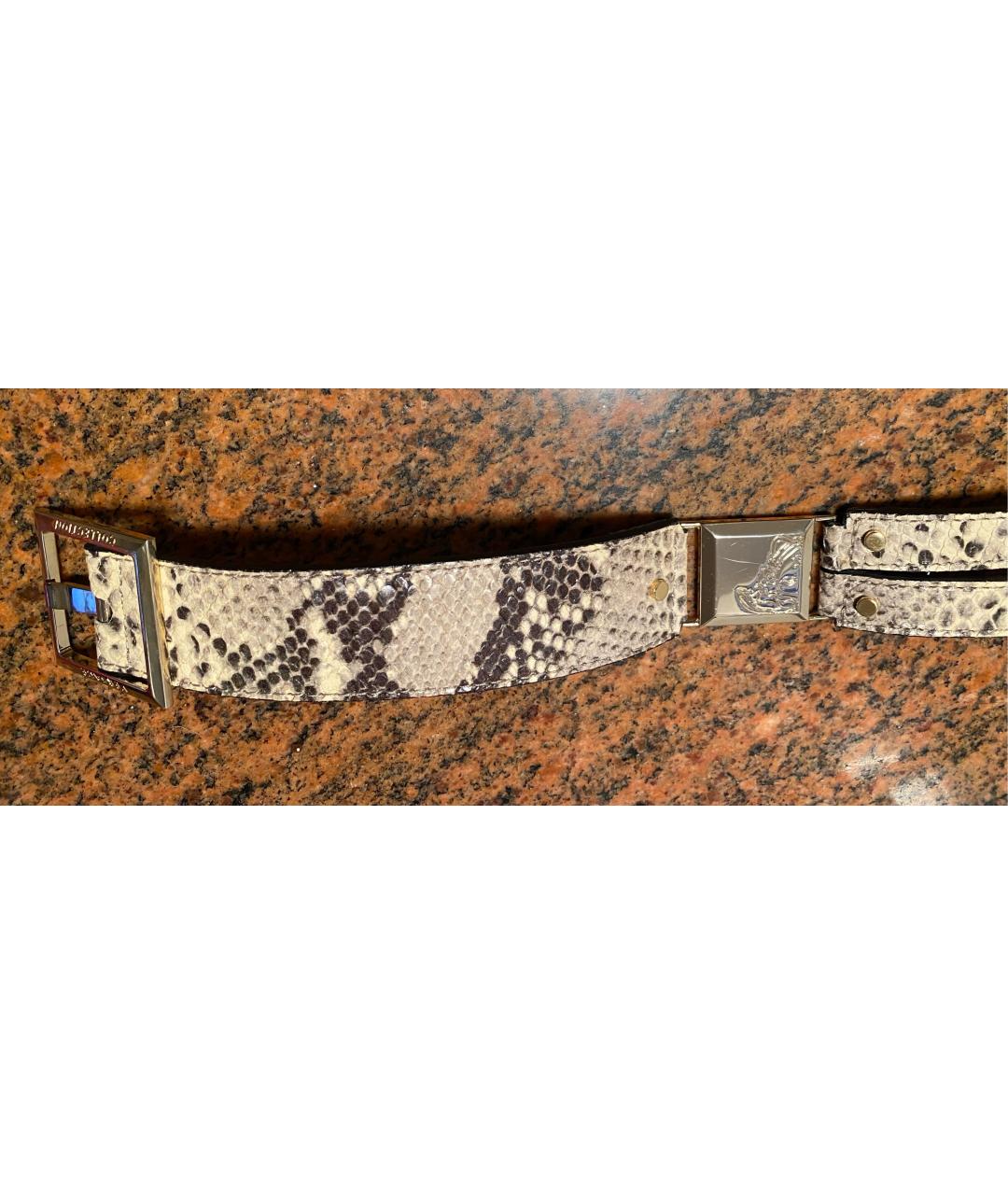 VERSACE COLLECTION Серый кожаный ремень, фото 6