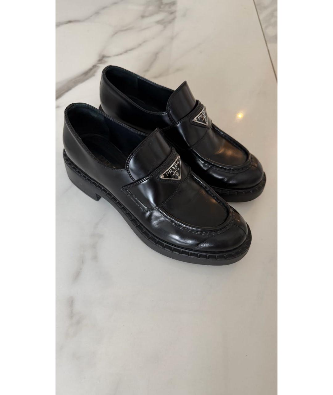 PRADA Черные кожаные лоферы, фото 5