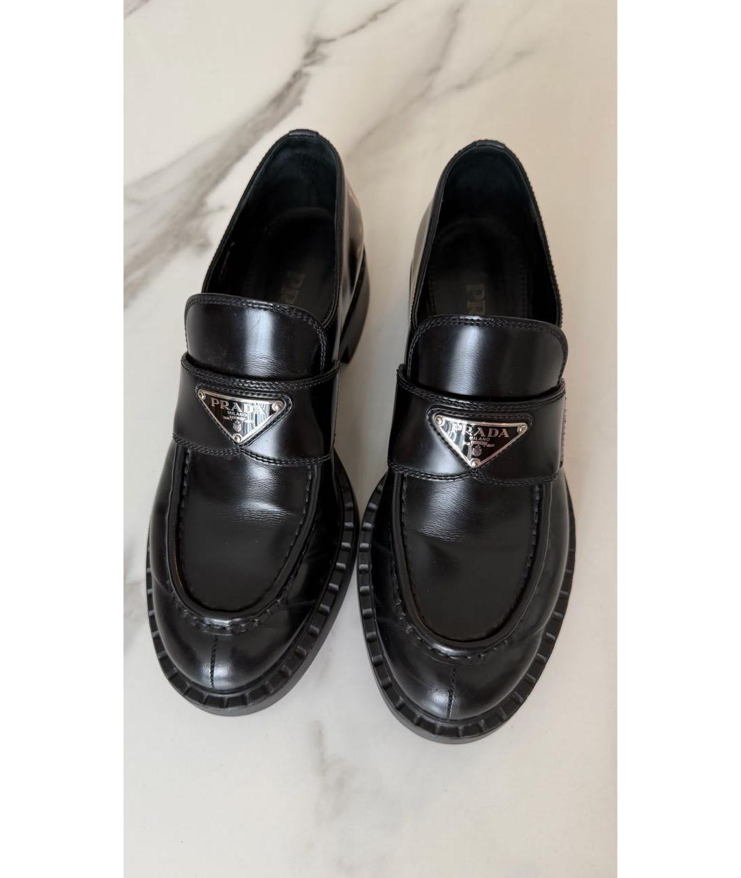 PRADA Черные кожаные лоферы, фото 2
