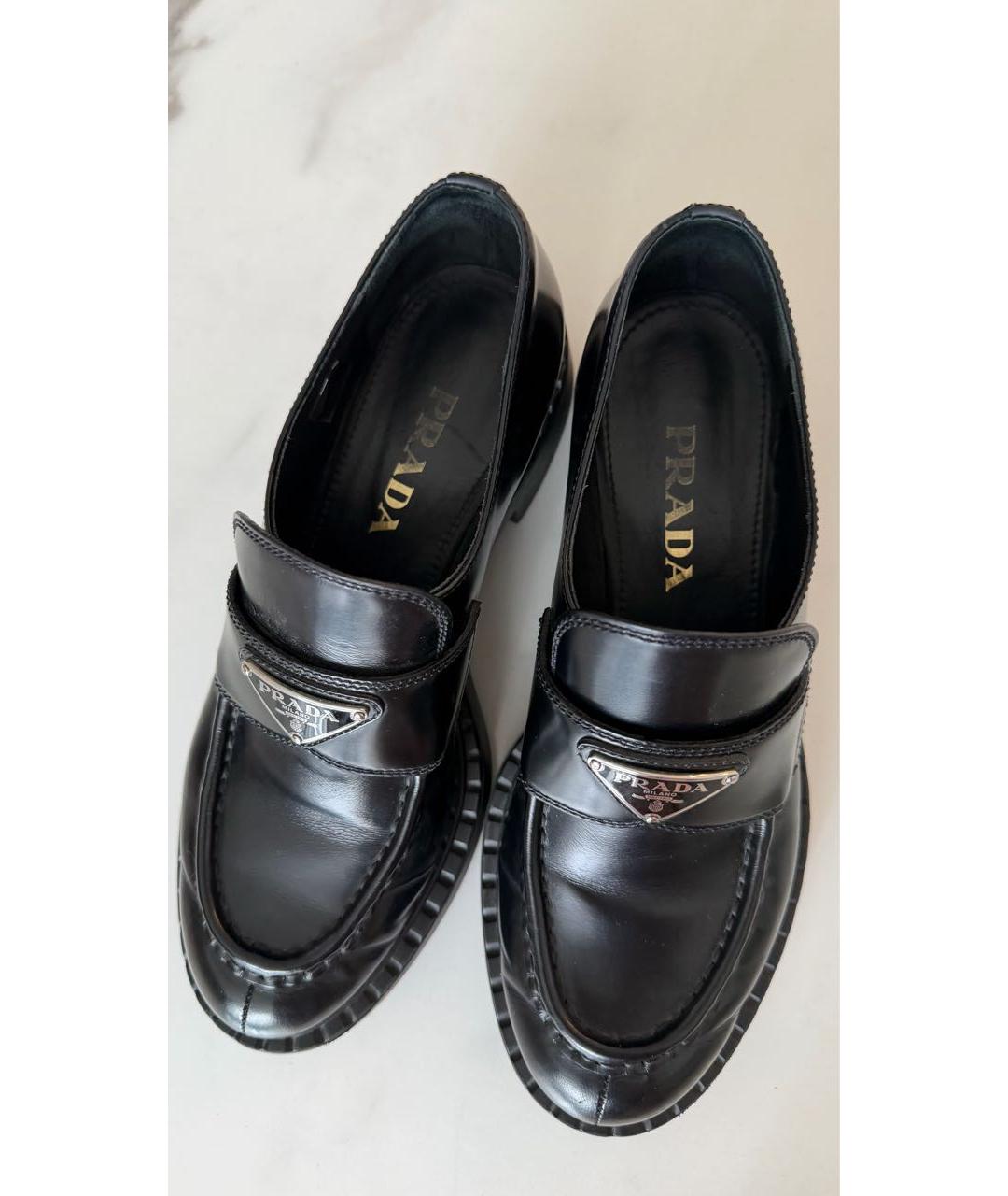 PRADA Черные кожаные лоферы, фото 3