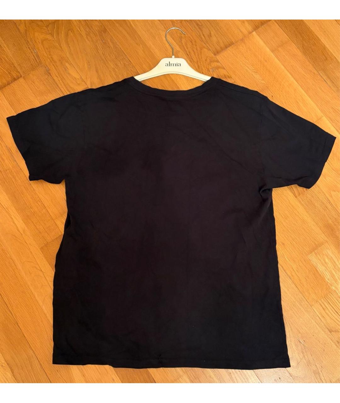 GUCCI Черная хлопковая футболка, фото 2