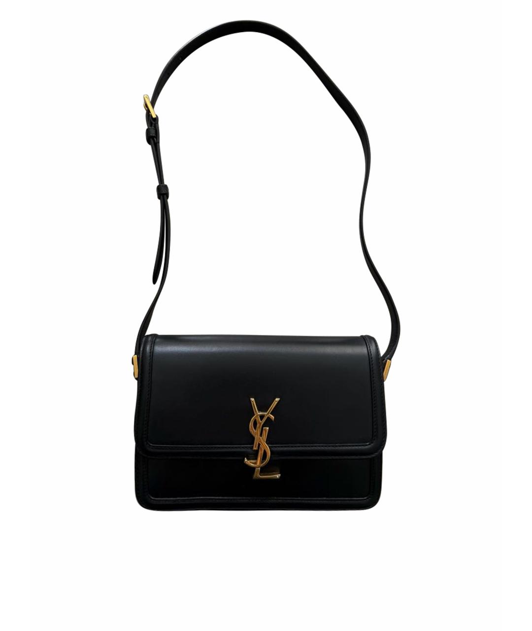 SAINT LAURENT Черная кожаная сумка через плечо, фото 1