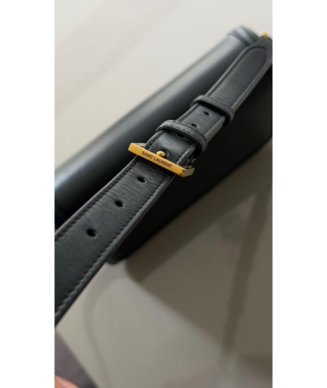 SAINT LAURENT Черная кожаная сумка через плечо, фото 6