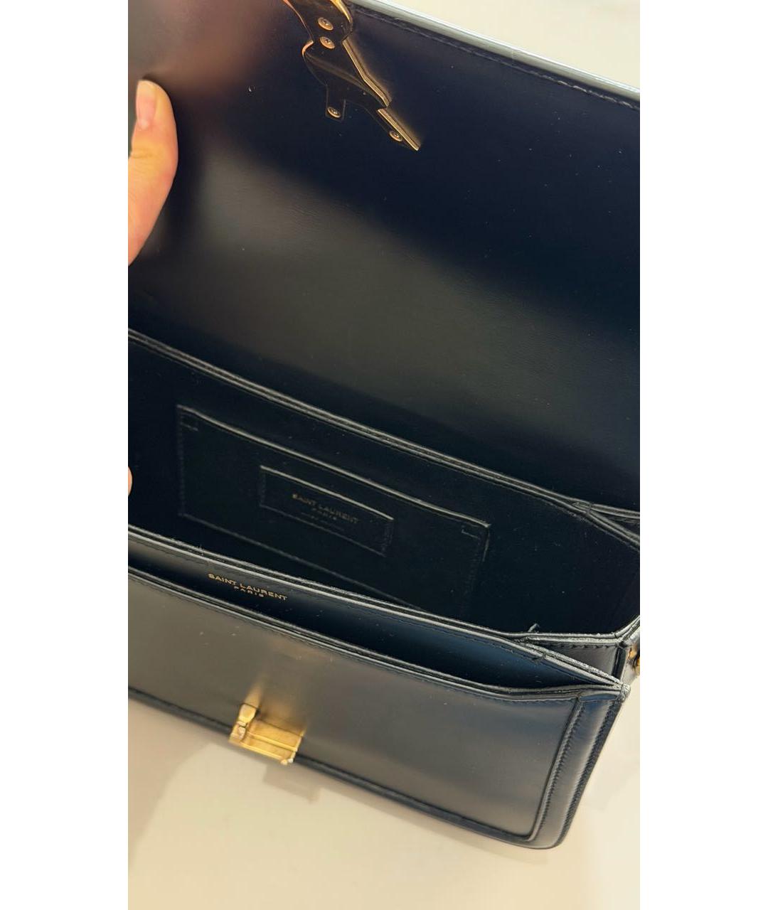 SAINT LAURENT Черная кожаная сумка через плечо, фото 4