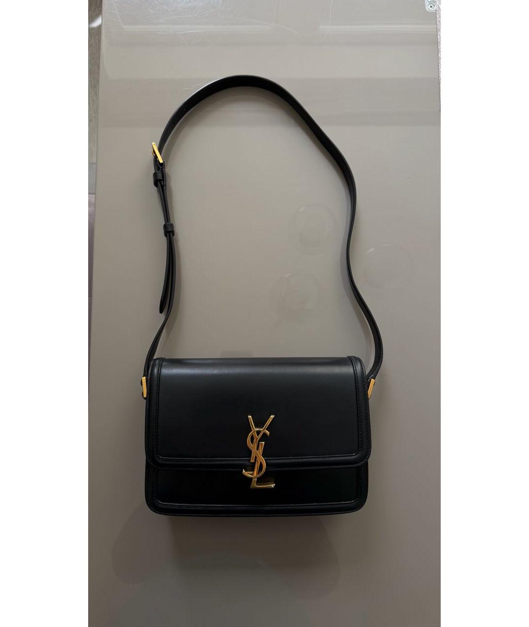 SAINT LAURENT Черная кожаная сумка через плечо, фото 8