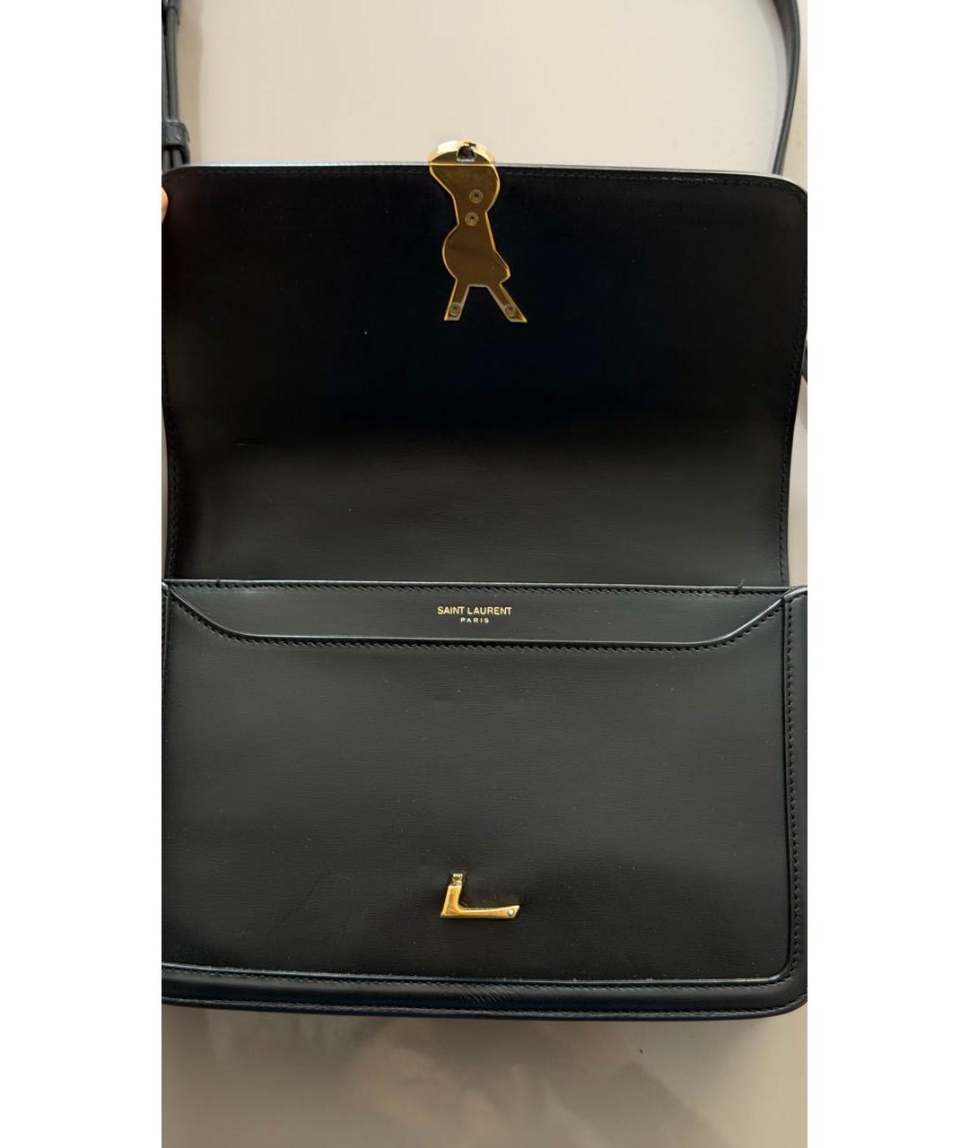 SAINT LAURENT Черная кожаная сумка через плечо, фото 3