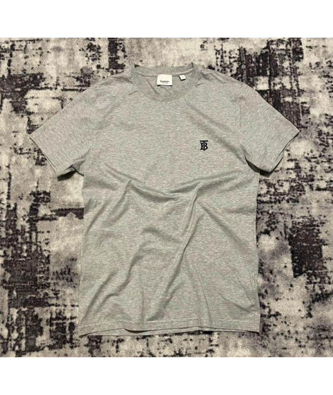 BURBERRY Серебряная хлопковая футболка, фото 8