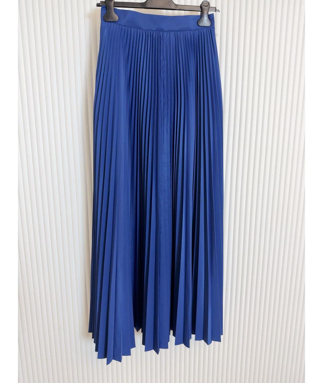 MAX MARA Синяя полиэстеровая юбка макси, фото 5