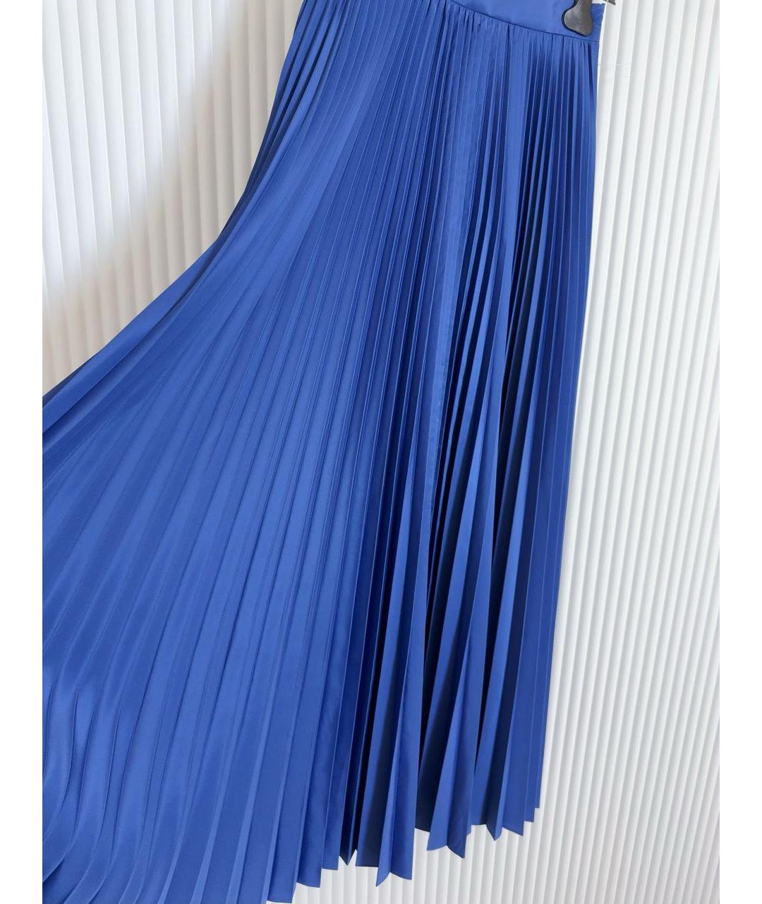 MAX MARA Синяя полиэстеровая юбка макси, фото 3