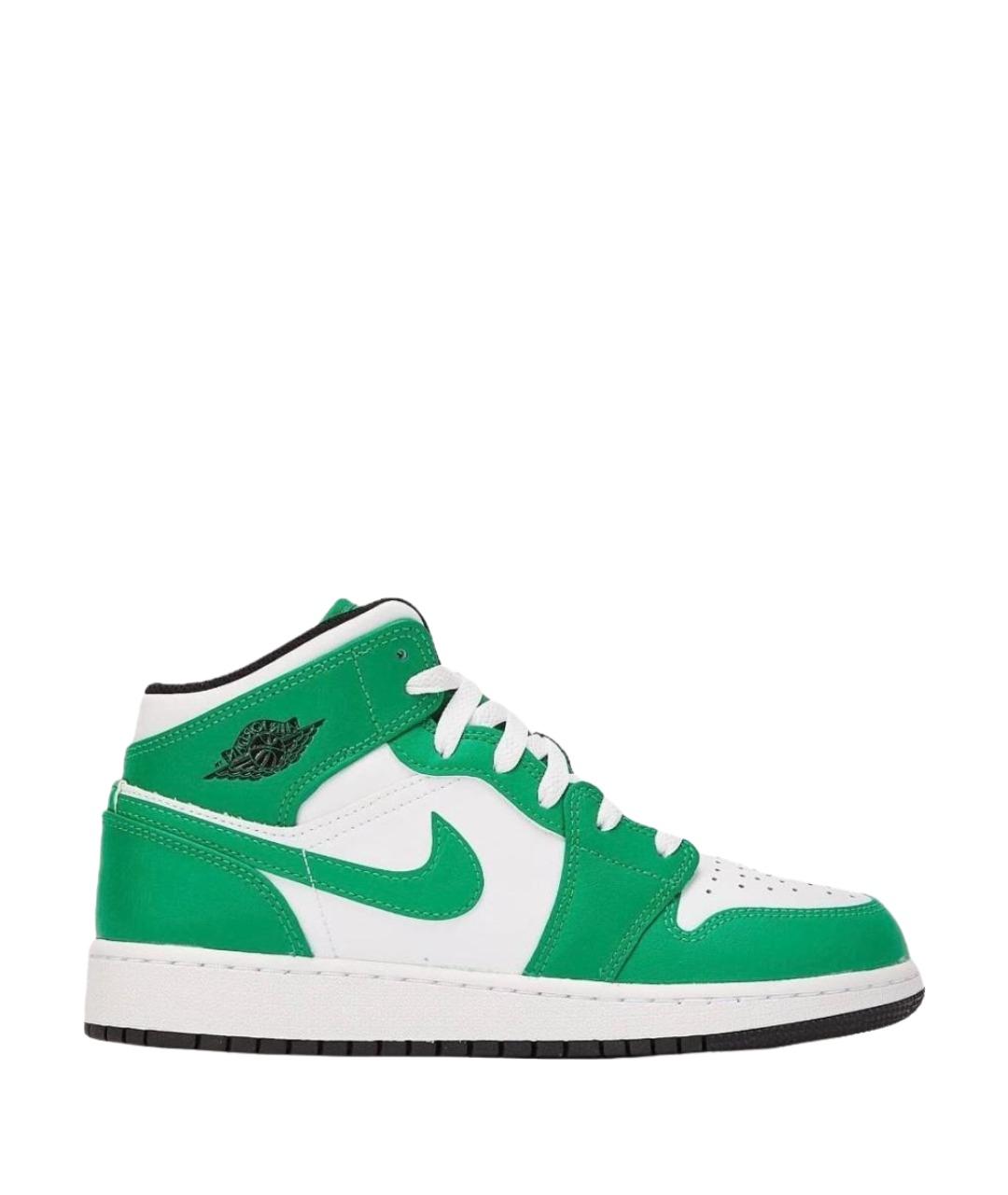 JORDAN Зеленые кожаные кроссовки, фото 1