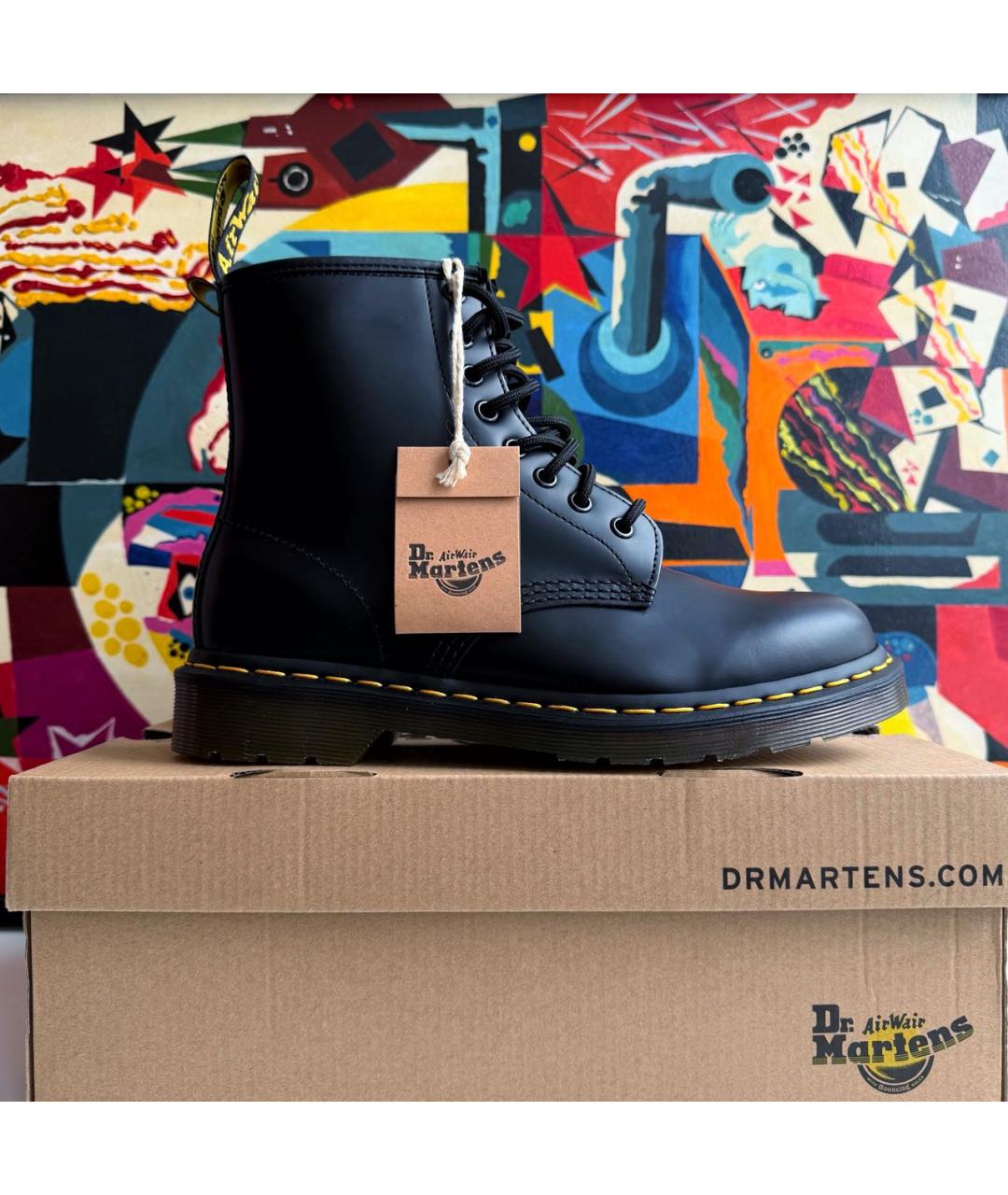 DR. MARTENS Черные кожаные ботинки, фото 2