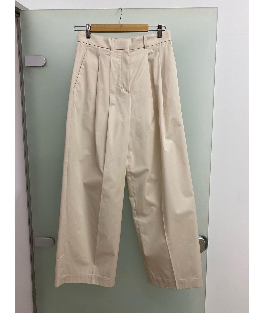 COS Бежевые хлопковые брюки широкие, фото 7