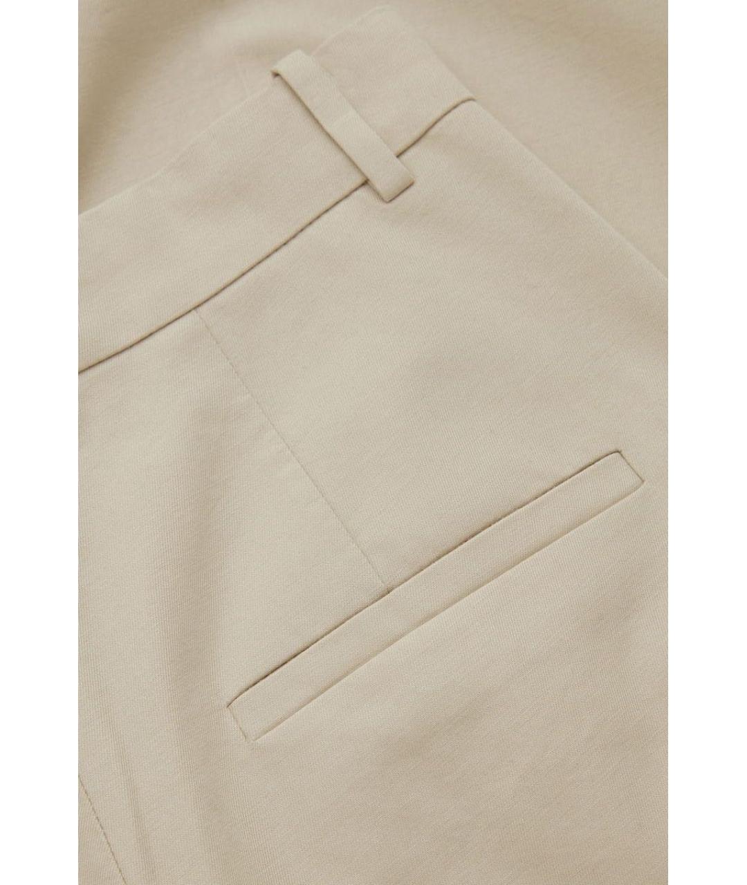 COS Бежевые хлопковые брюки широкие, фото 4
