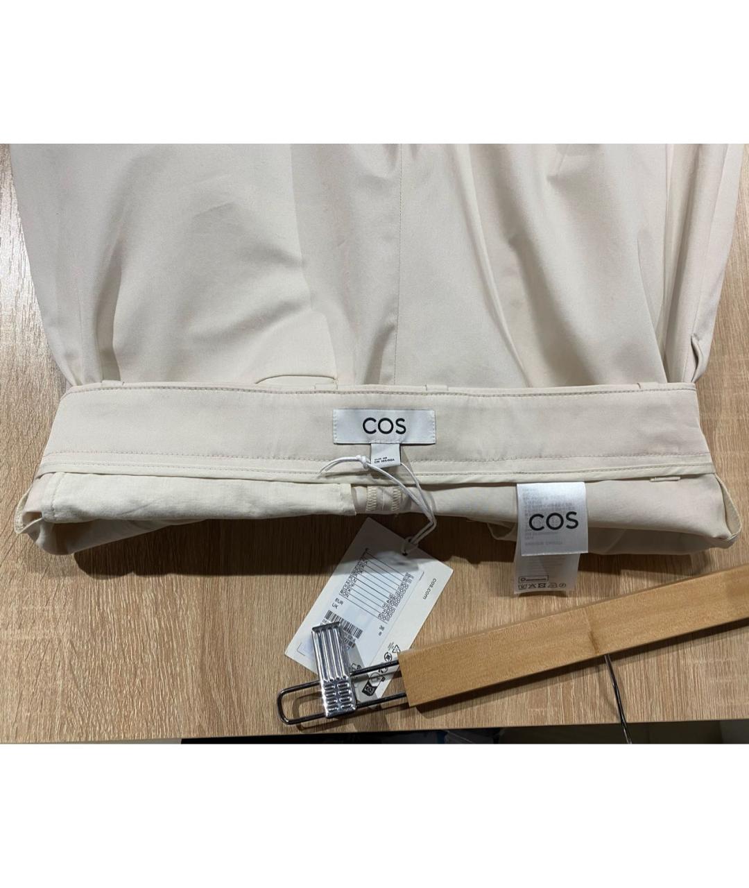 COS Бежевые хлопковые брюки широкие, фото 3
