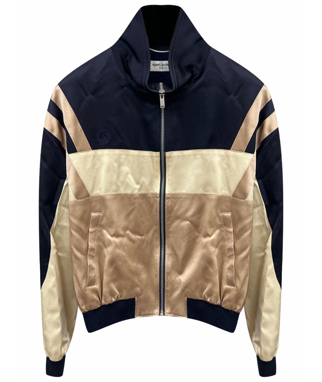 SAINT LAURENT Темно-синяя ацетатная куртка, фото 1