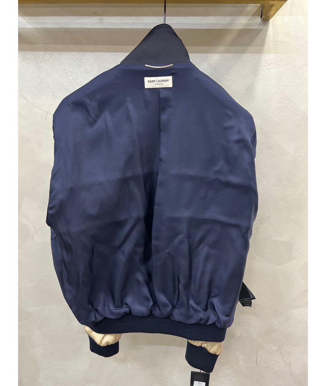 SAINT LAURENT Темно-синяя ацетатная куртка, фото 3