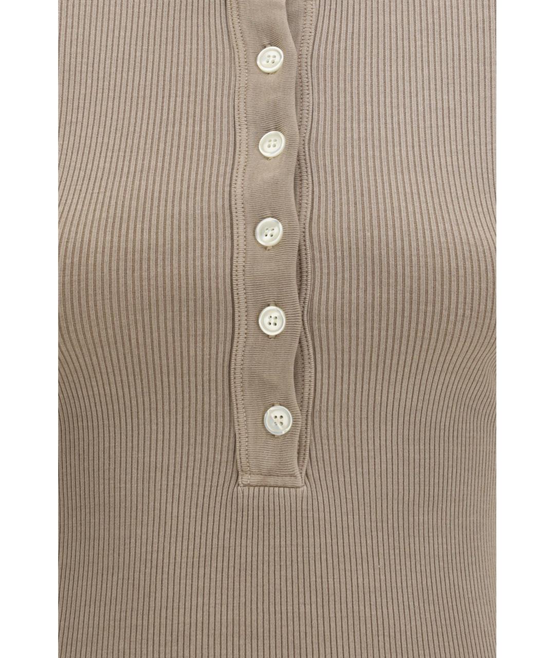 Citizien Of Humanity Бежевая хлопковая футболка, фото 3