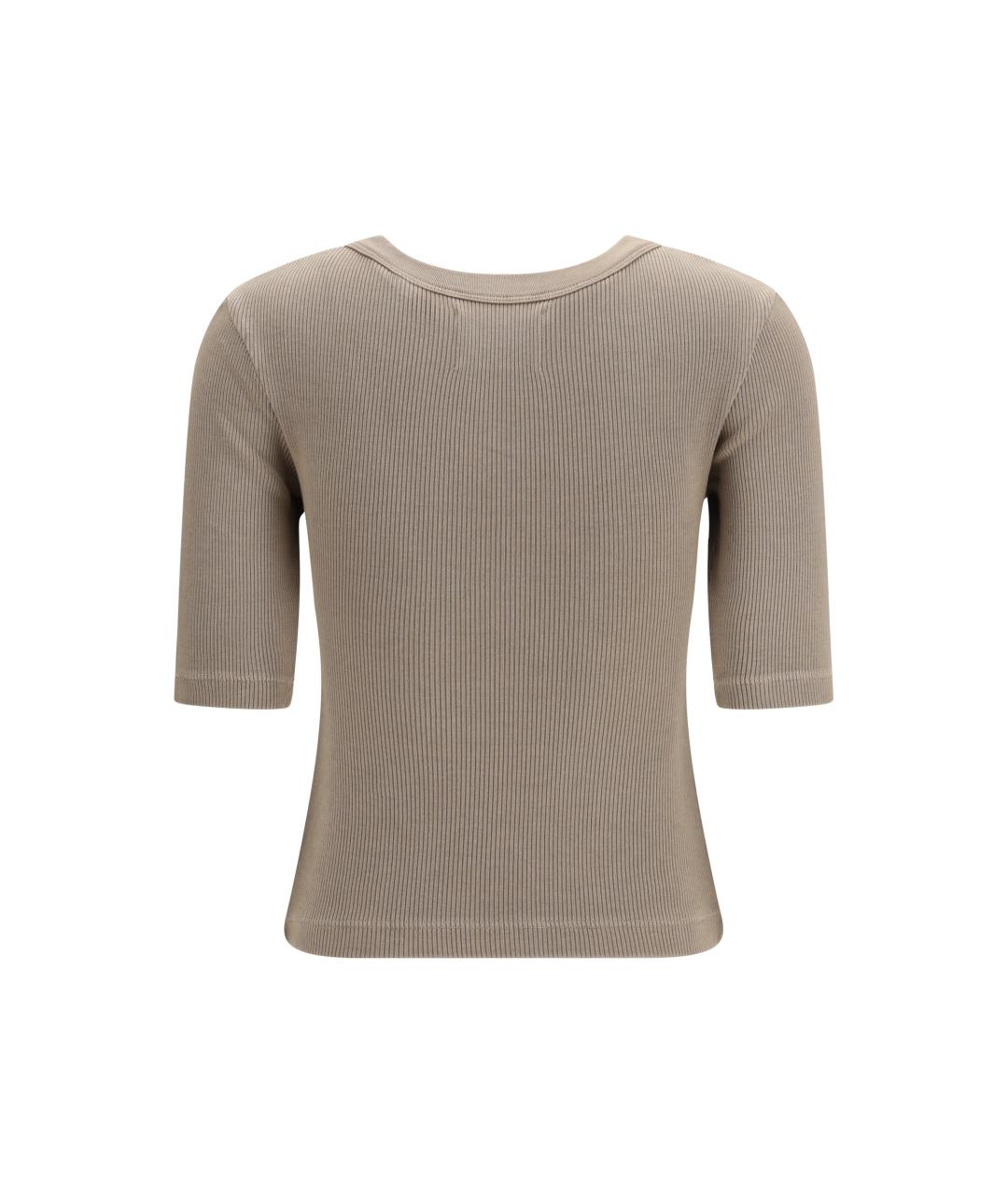 Citizien Of Humanity Бежевая хлопковая футболка, фото 2