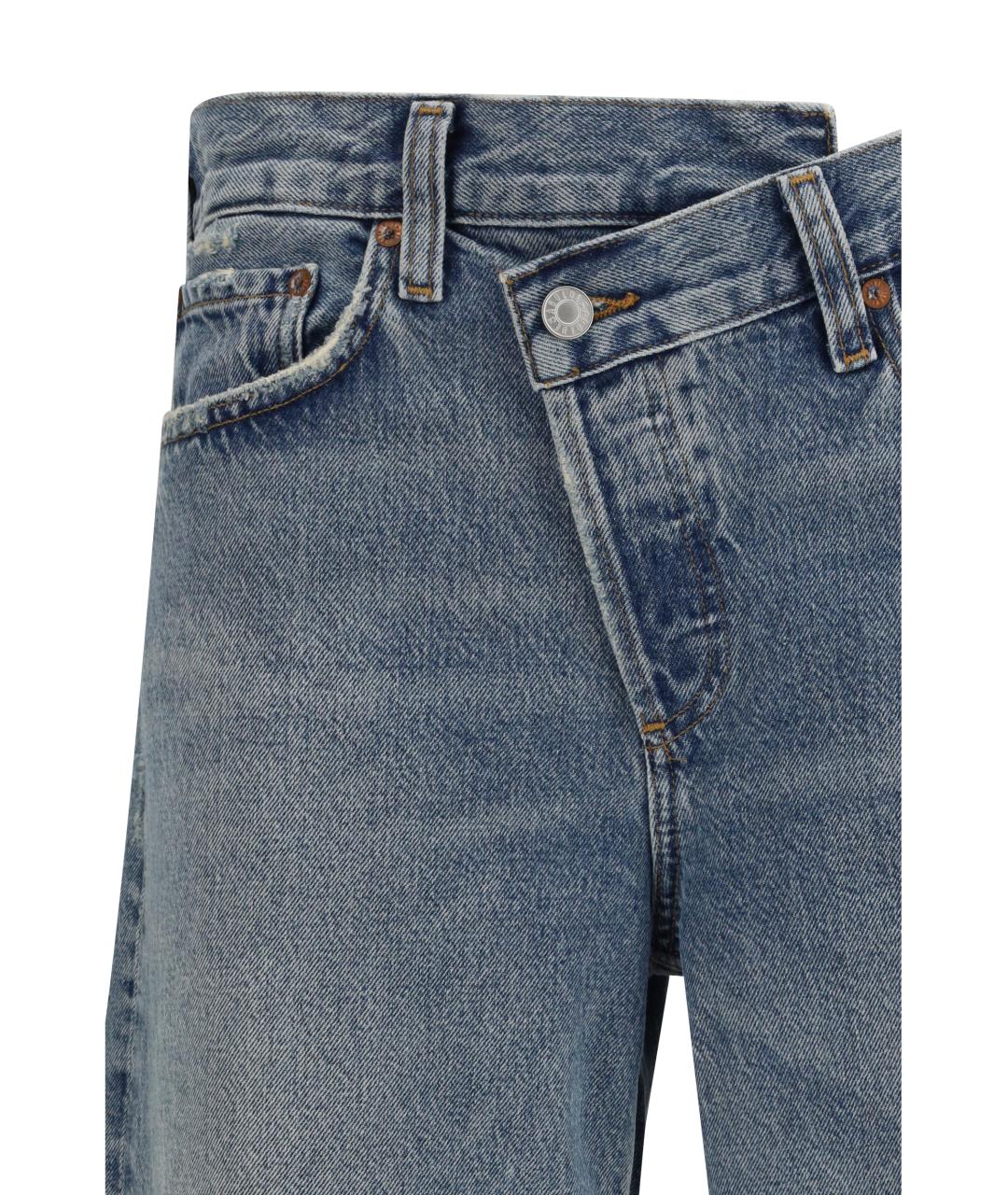 AGOLDE Синие хлопковые прямые джинсы, фото 3