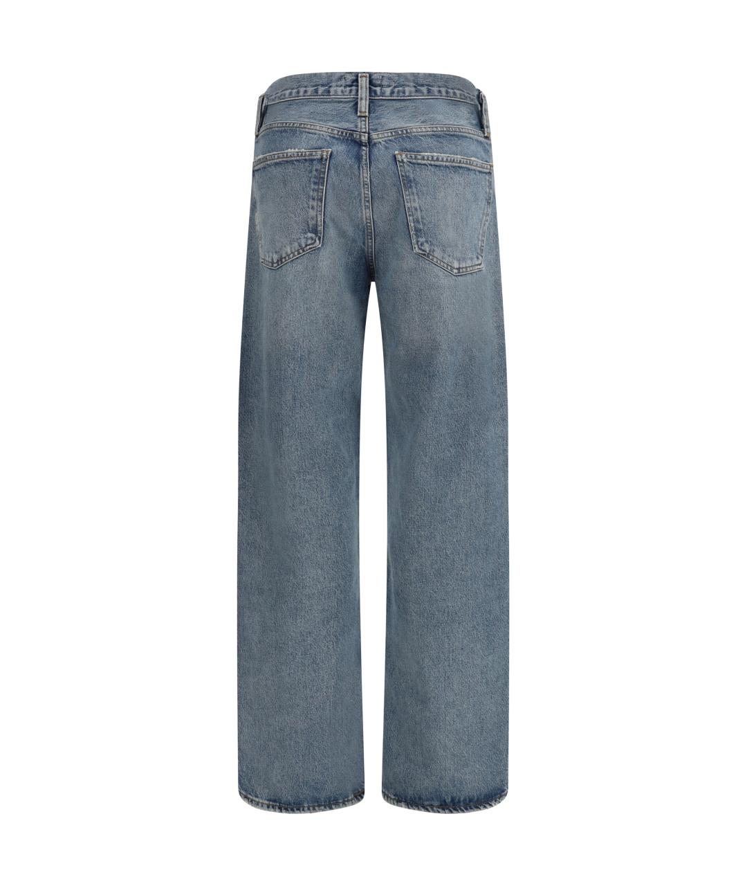 AGOLDE Синие хлопковые прямые джинсы, фото 2