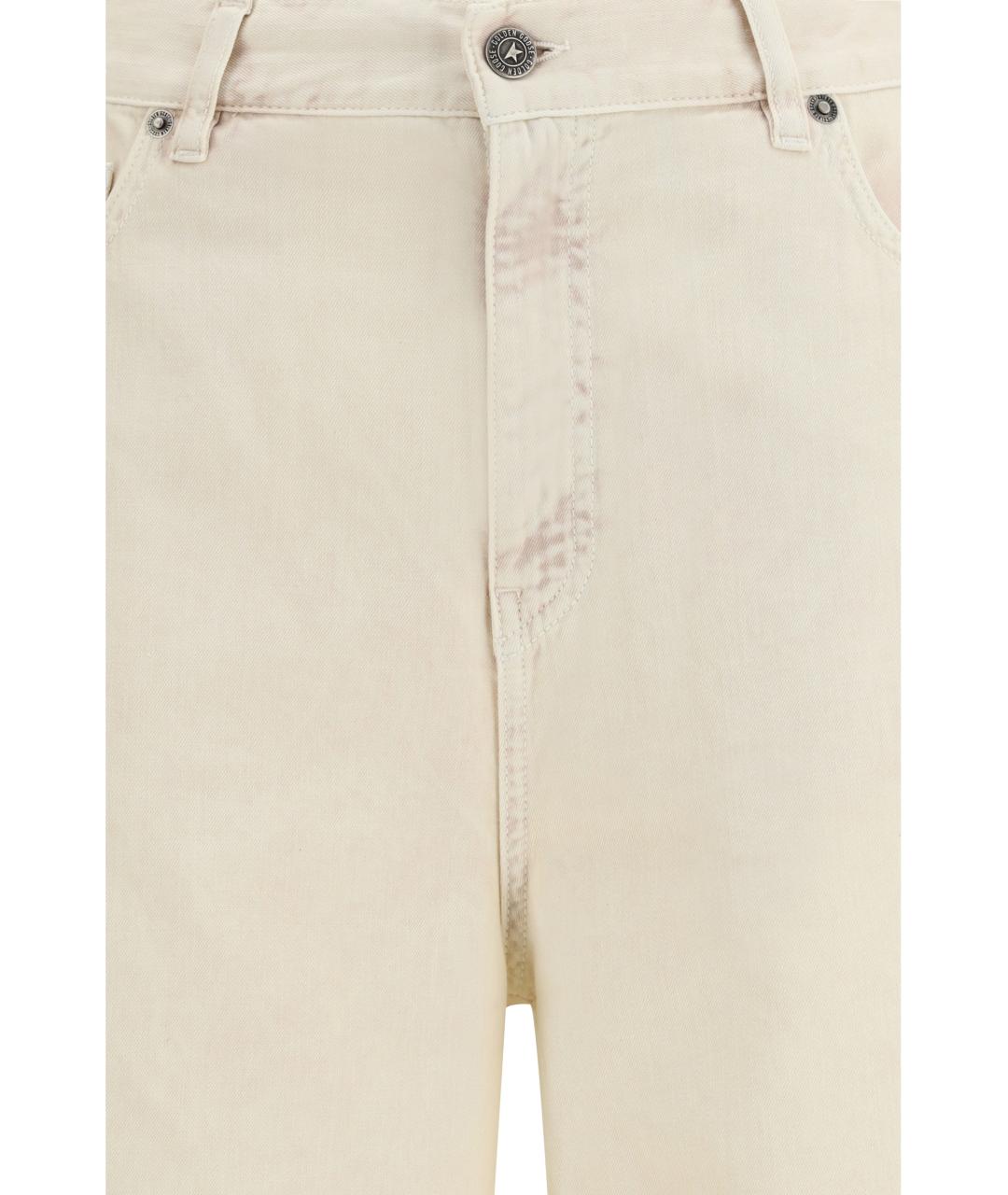 GOLDEN GOOSE DELUXE BRAND Желтые хлопковые прямые джинсы, фото 3
